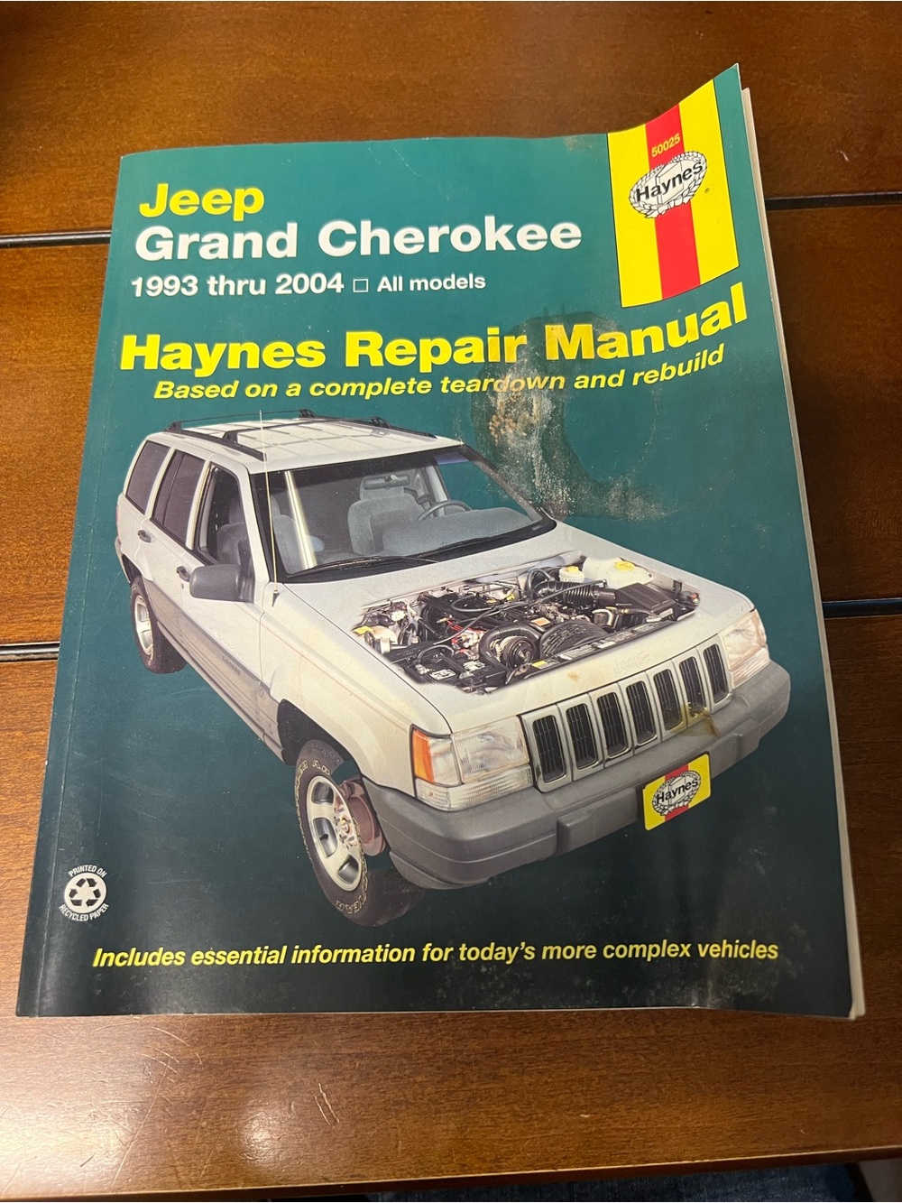 Haynes Repair Manual Jeep Grand Cherokee Teal Cover with White SUV